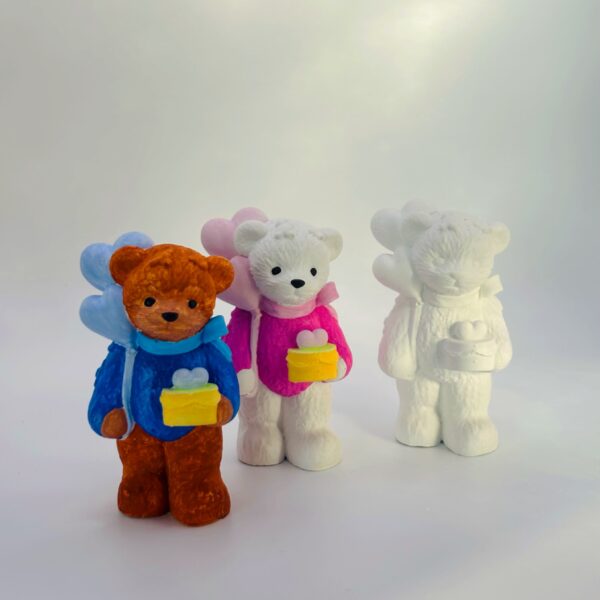 Figurka Gipsowa Miś Urodzinowy z Balonami